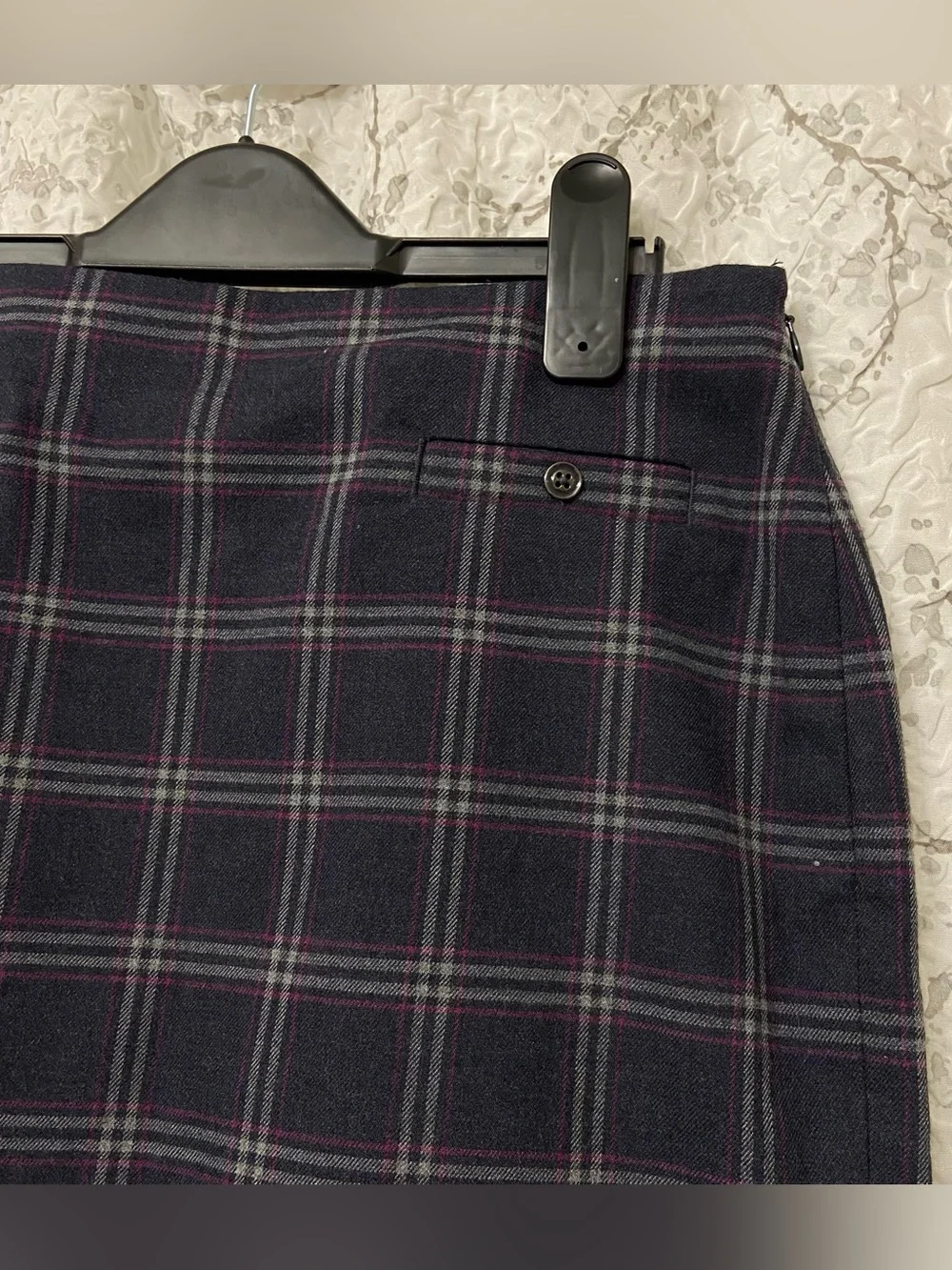 Banana Republic Navy Plaid Mini Skirt Size 0P